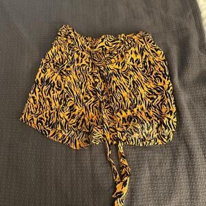 Yellow and black tie dye shorts